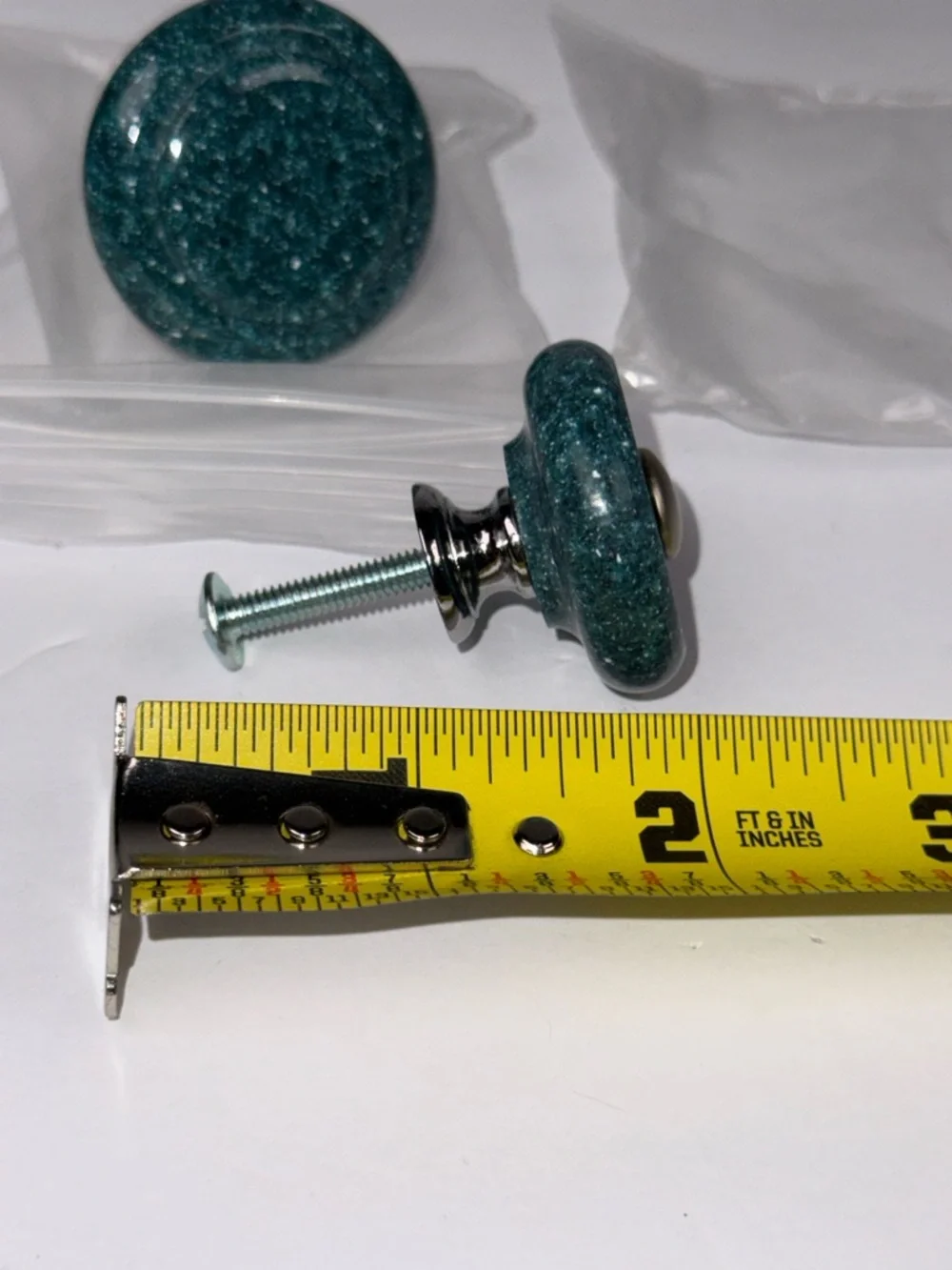 Set of 5 various Drawer Pulls - Blue/Green - New